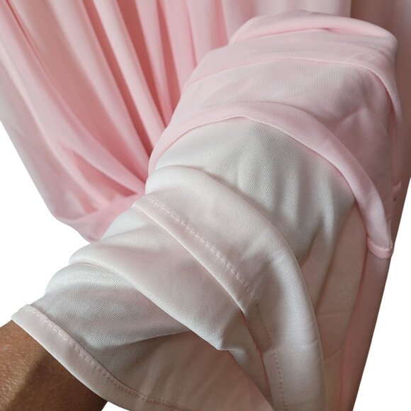 Allure Bridals Pink Pleated Chiffon Bridesmaid Gown Beaded Straps & Sheer Back - Picture 12 of 16